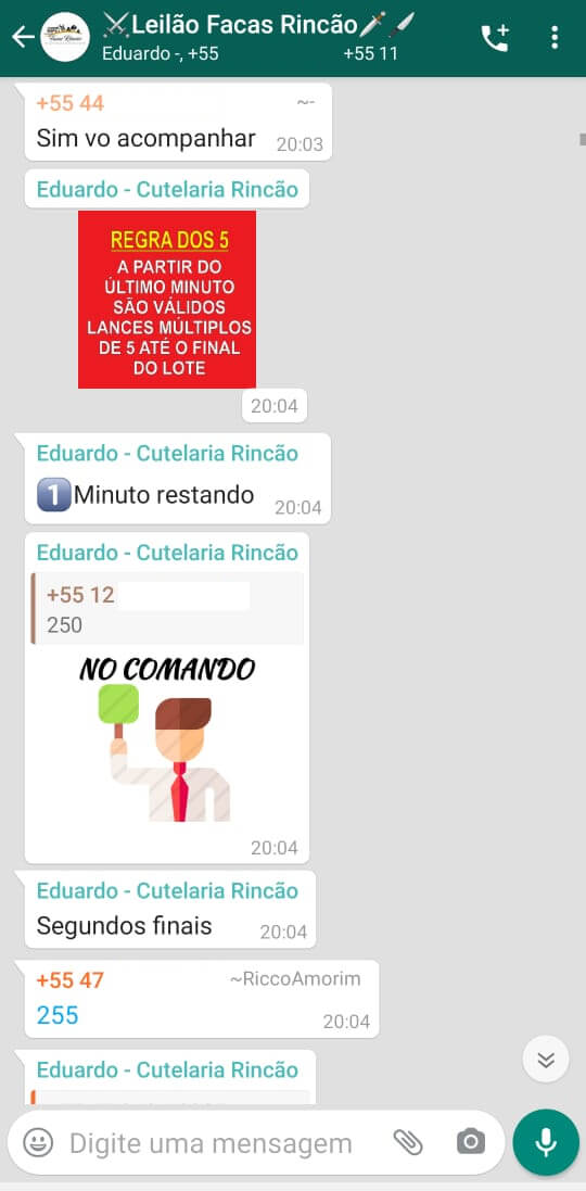 DISPUTA DO LEILÃO